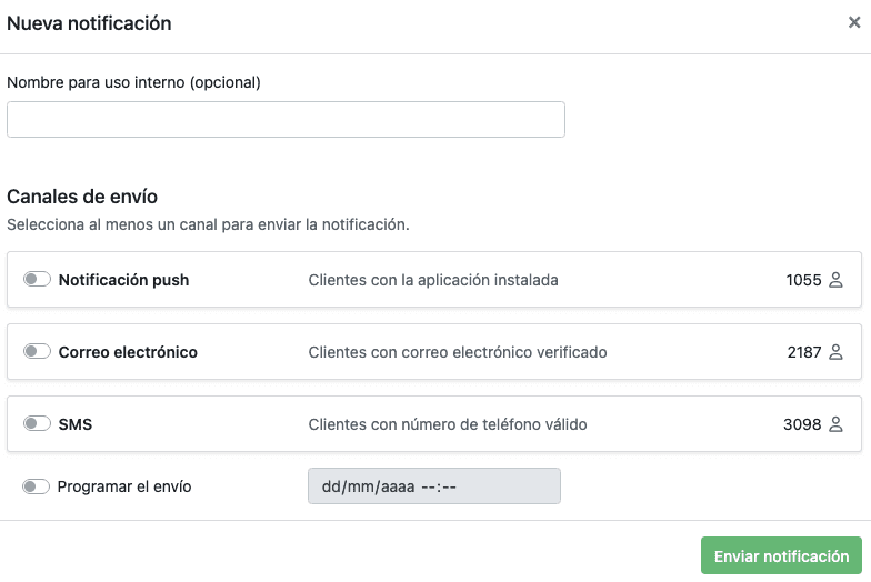 Clientes disponibles por SMS en plataforma TIMP